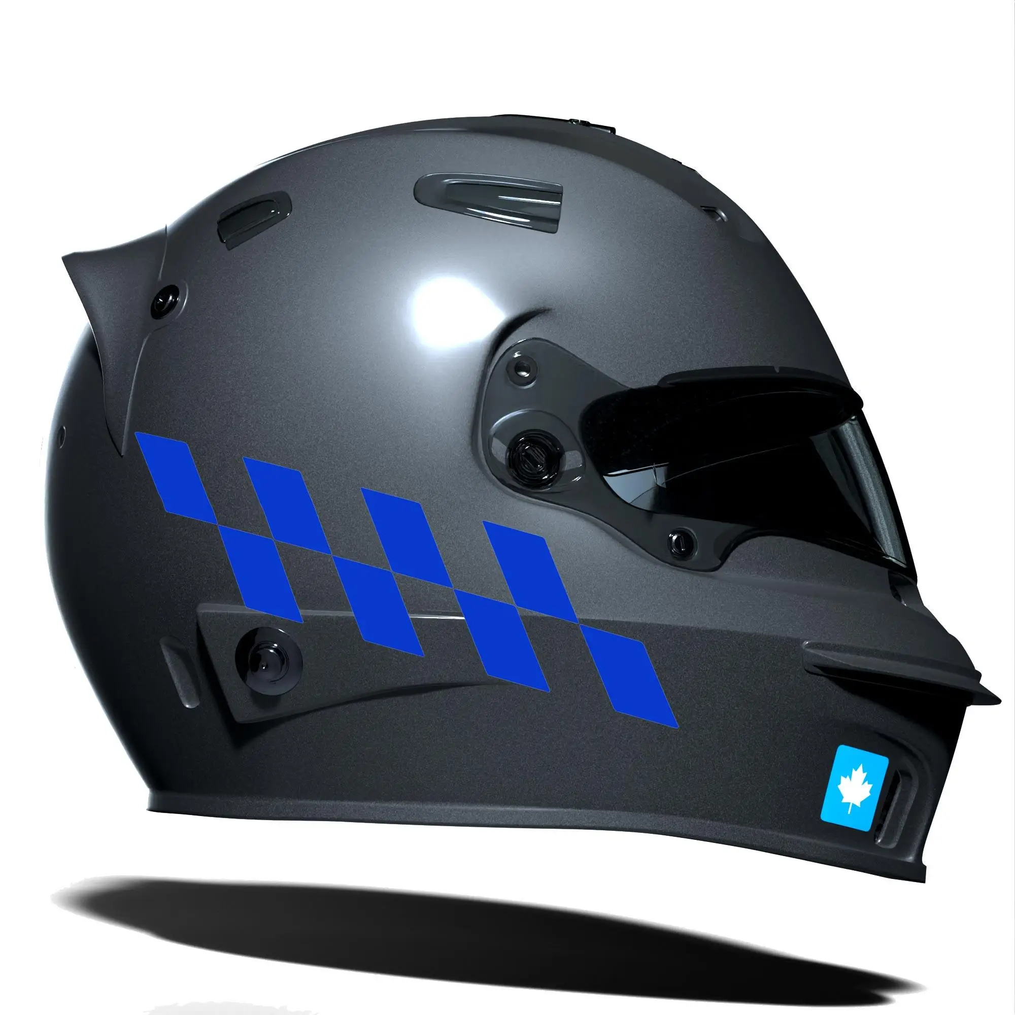 Azur Mavi Damalı Kask Motosiklet Sticker Takımı Çınar Extreme 